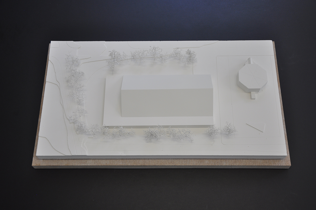 maquette pour le concours d'architecture pour la rénovation et l'agrandissement de la salle polyvalente de Châteauneuf-Conthey - 2016 - 1er prix - cheseauxrey sàrl