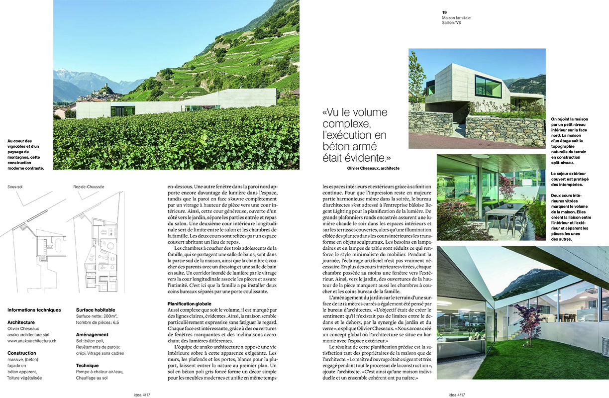 Habitation à Saillon - magazine Idea
