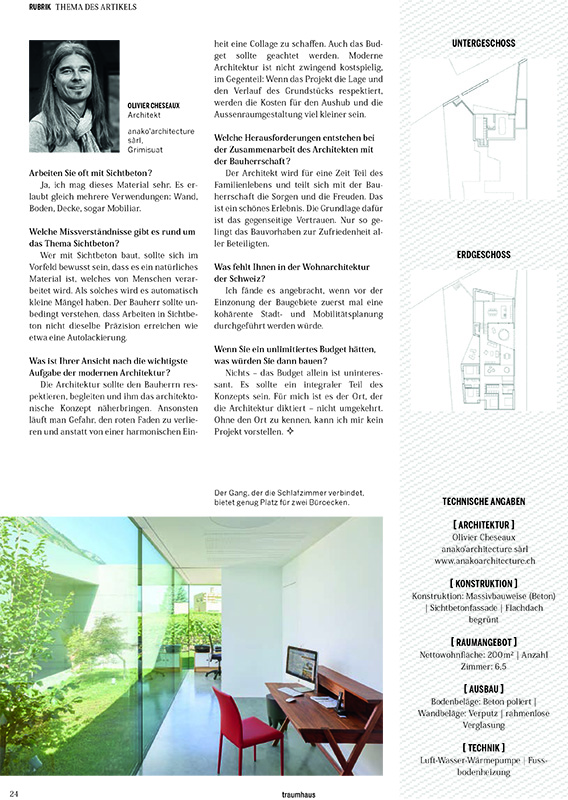 Habitation à Saillon - magazine Traumhaus
